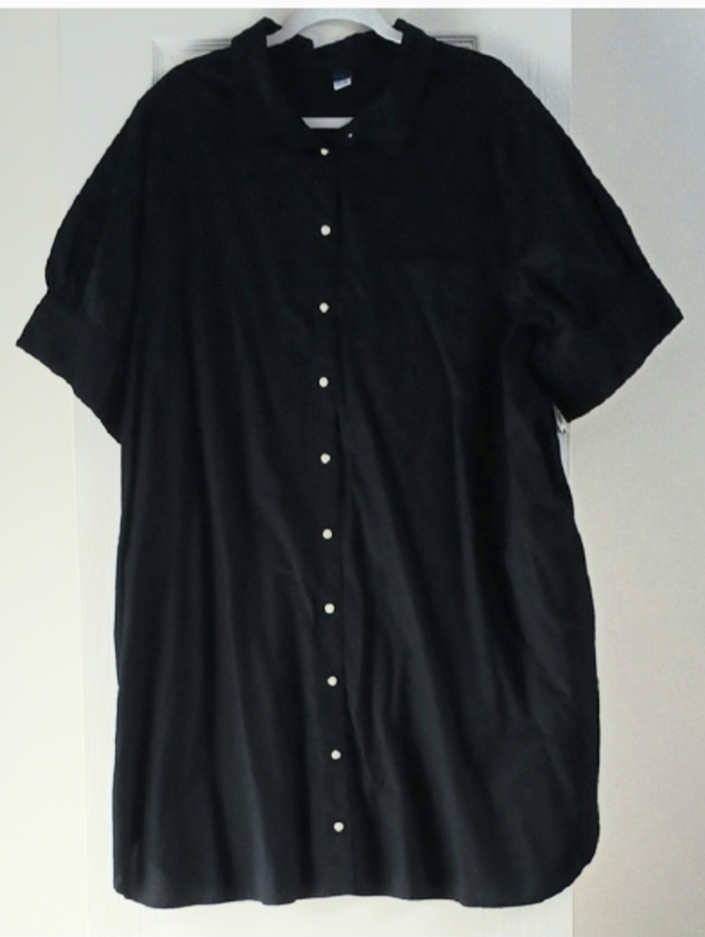 Old Navy Black Casual Minimalist Normcore Neutral Short Sleeve Shirt Dress 3X